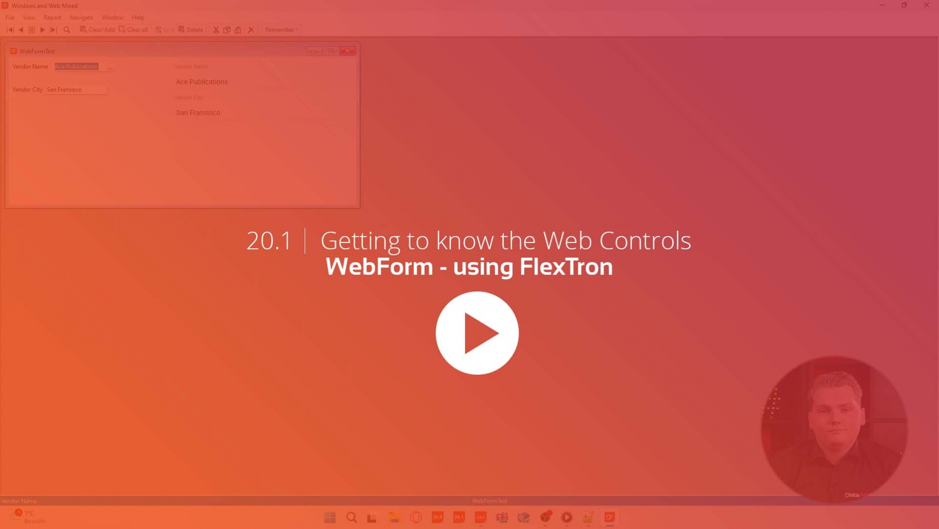 WebForm in Windows applications using FlexTron