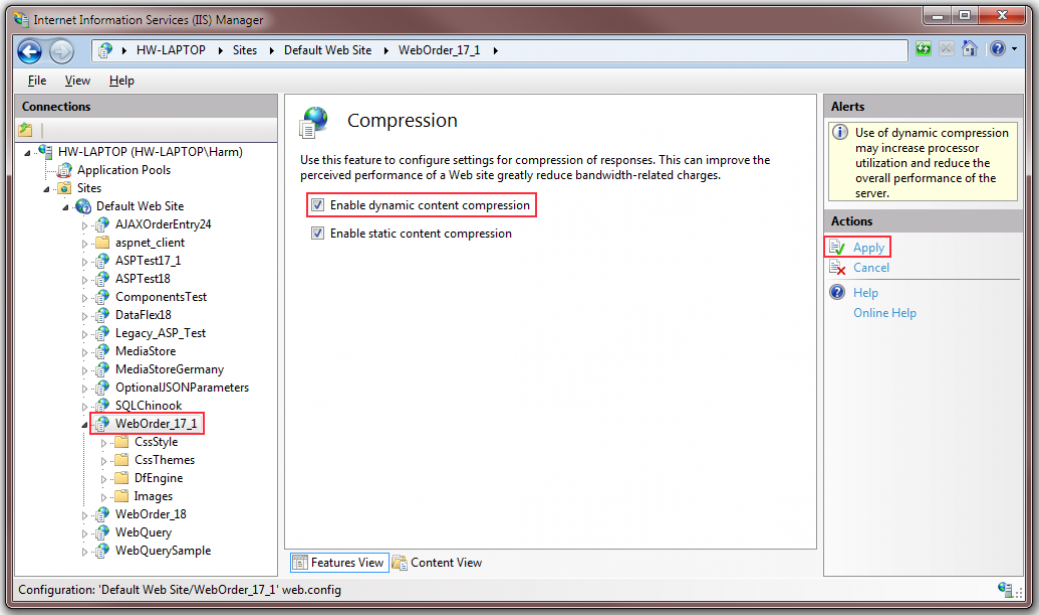 10 - Enable Dynamic Compression